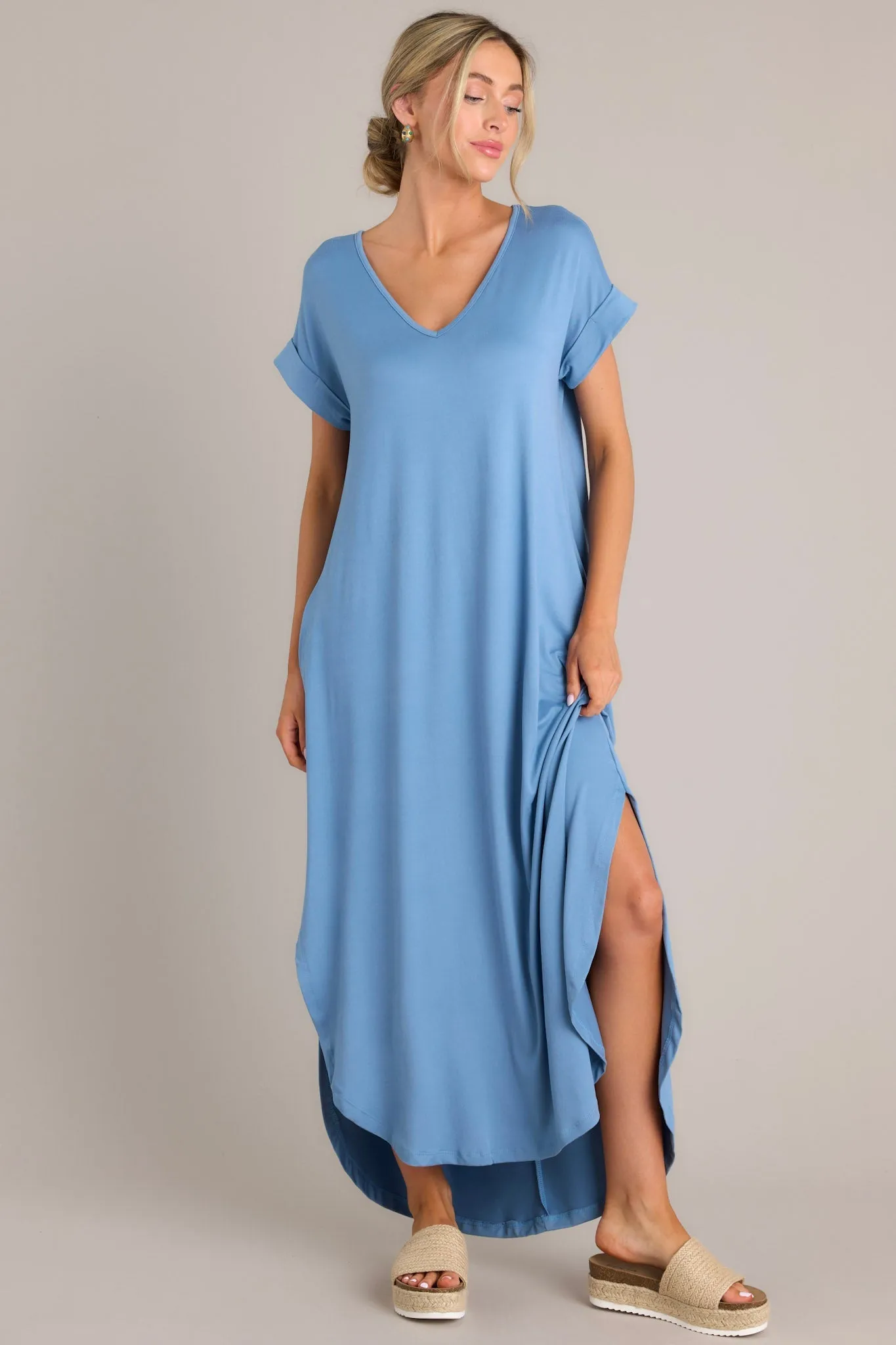 Always The Same Thing Slate Blue Dress