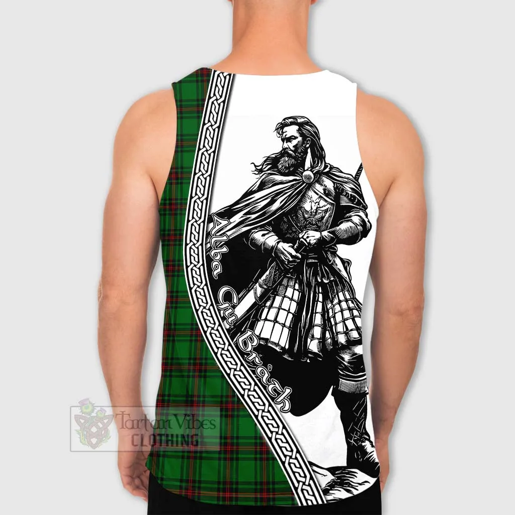 Anstruther Tartan Clan Crest Men's Tank Top with Highlander Warrior Celtic Style
