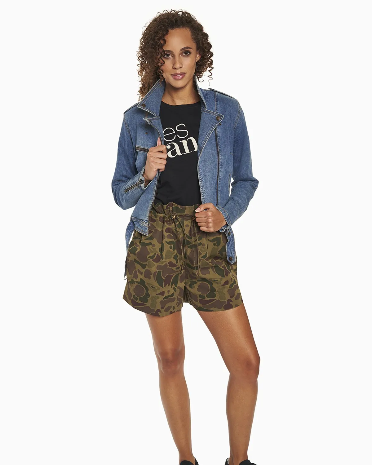 Ashley Print Paperbag Shorts