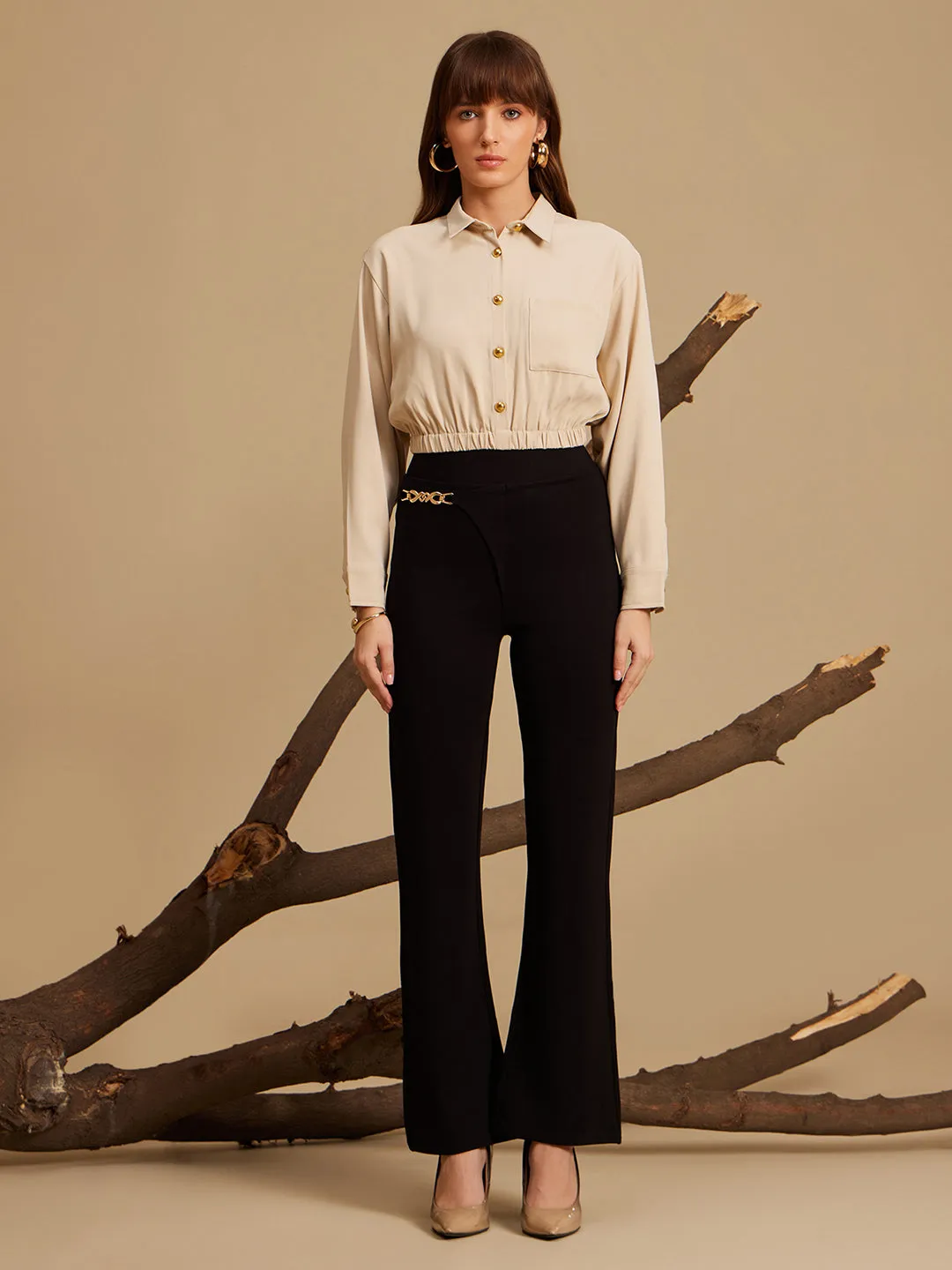 Aspen Elasticated Cropped Shirt