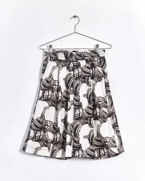 Bassike octopus print bermuda shorts, white, brown & black, 8-10