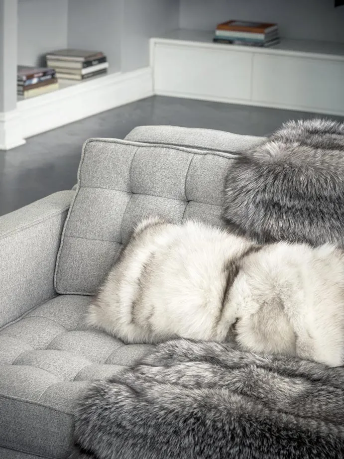 Blue Frost Fur Throw