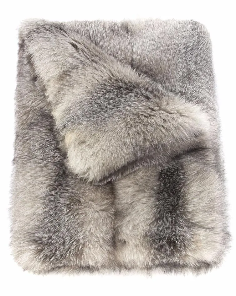 Blue Frost Fur Throw
