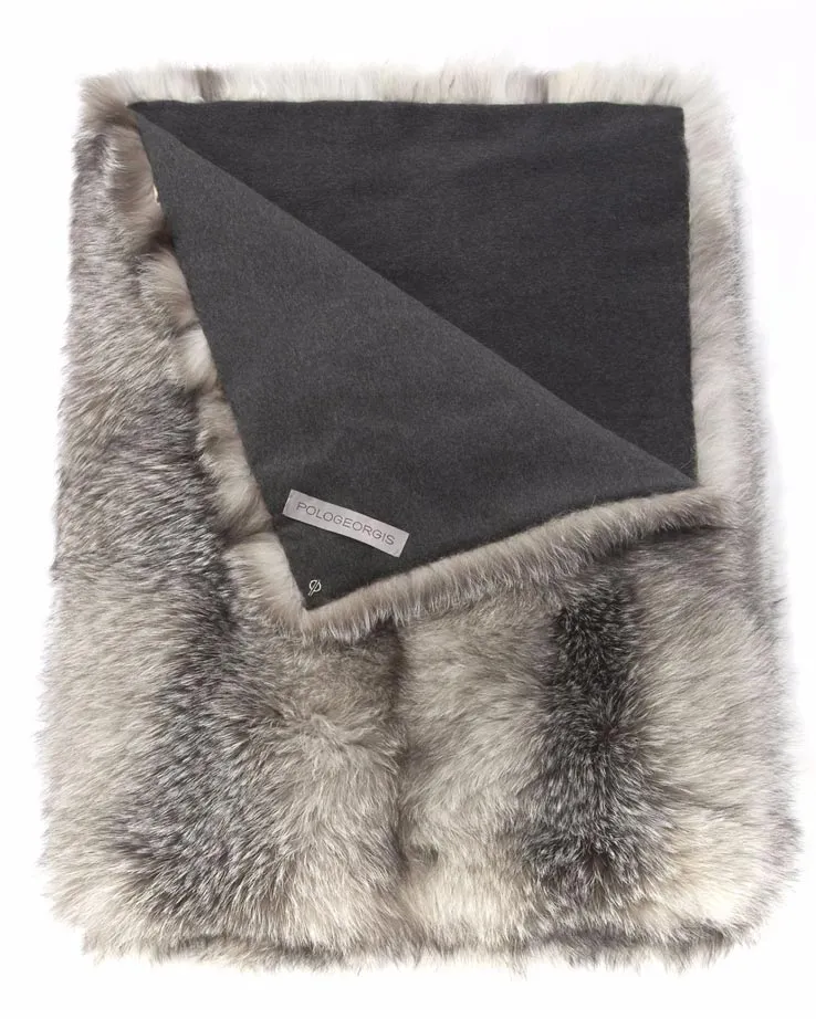 Blue Frost Fur Throw