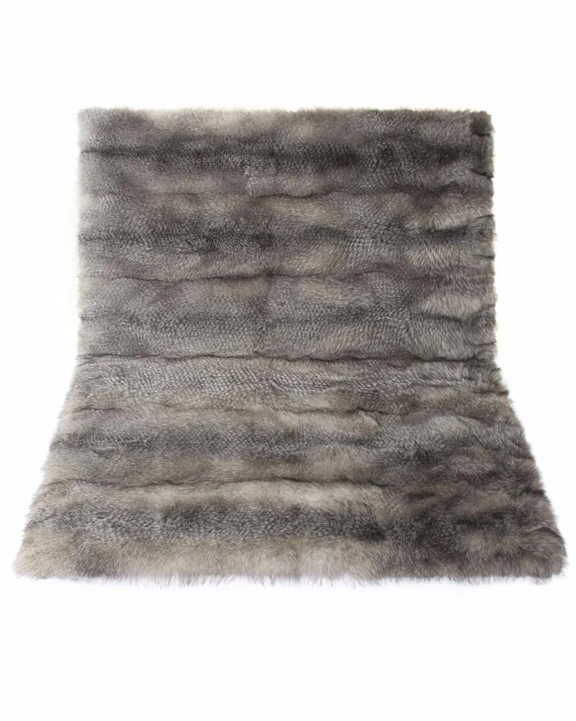 Blue Frost Fur Throw