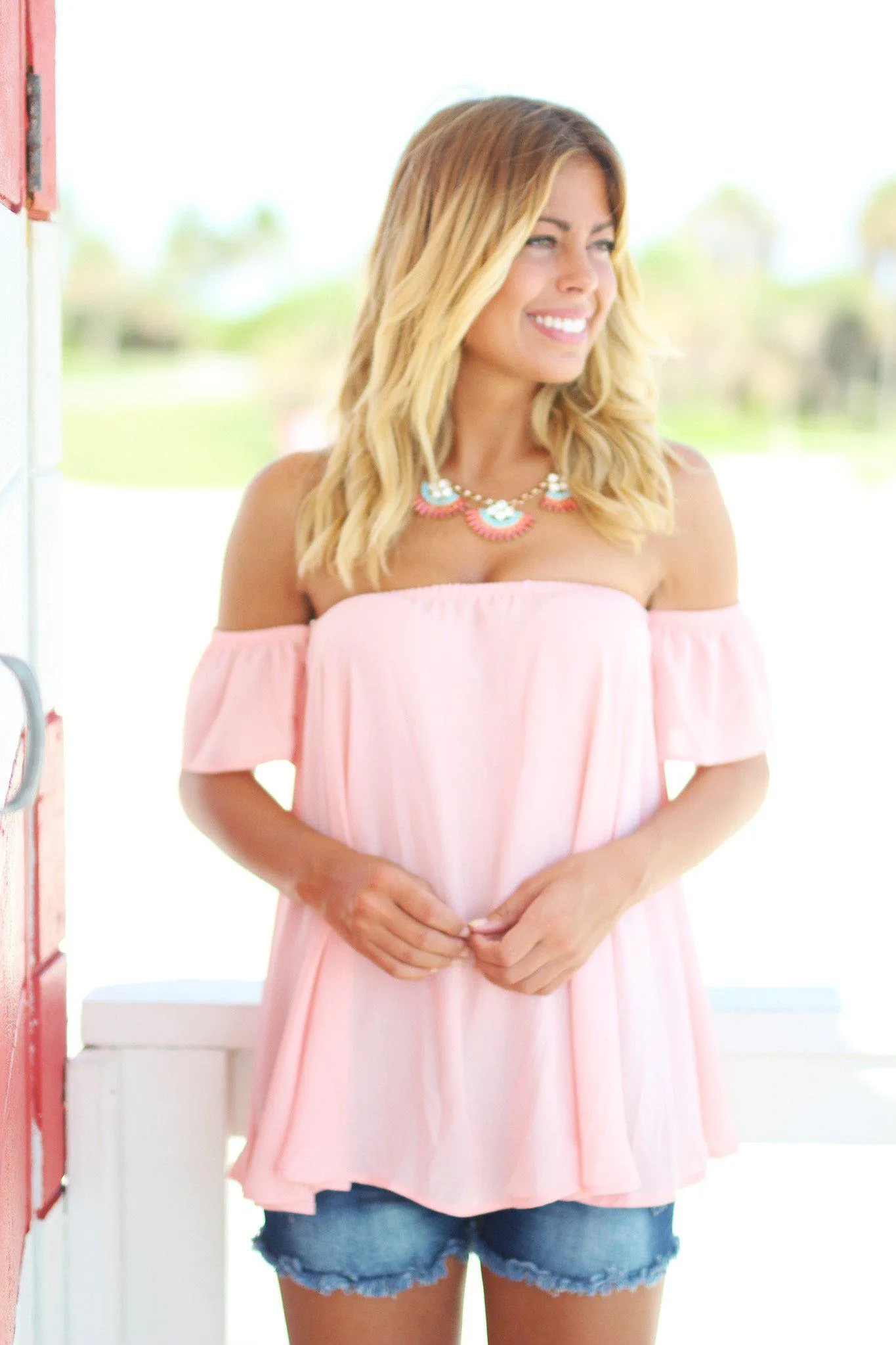 Blush Off Shoulder Top