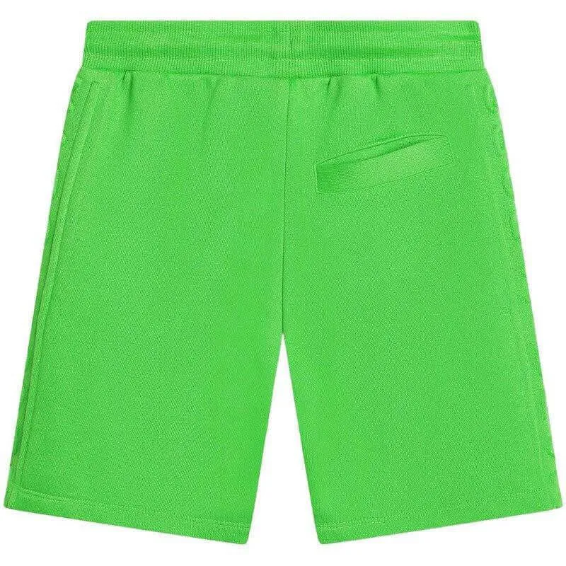 Boys Green Embossed Logo Shorts