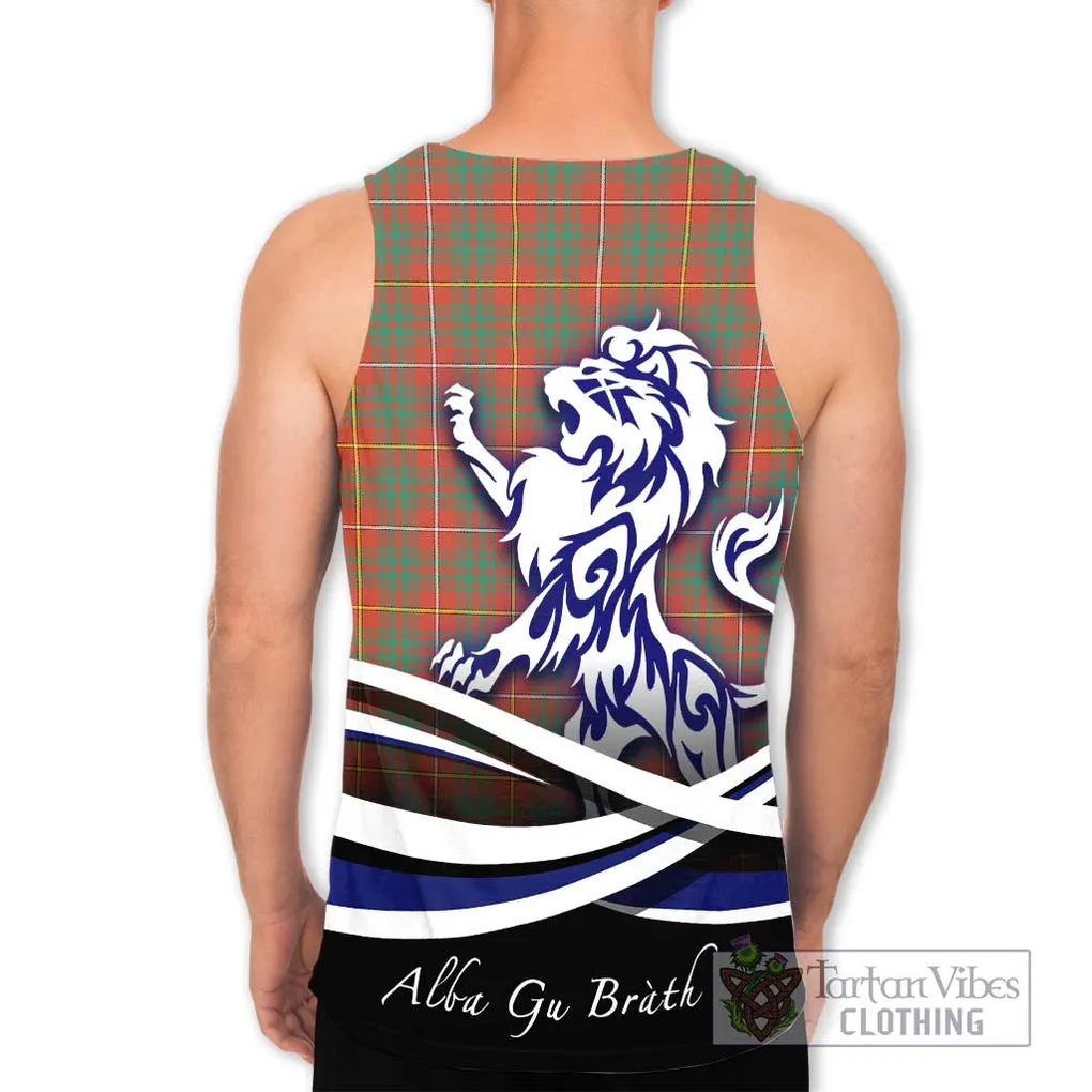 Bruce Ancient Tartan Men's Tank Top with Alba Gu Brath Regal Lion Emblem
