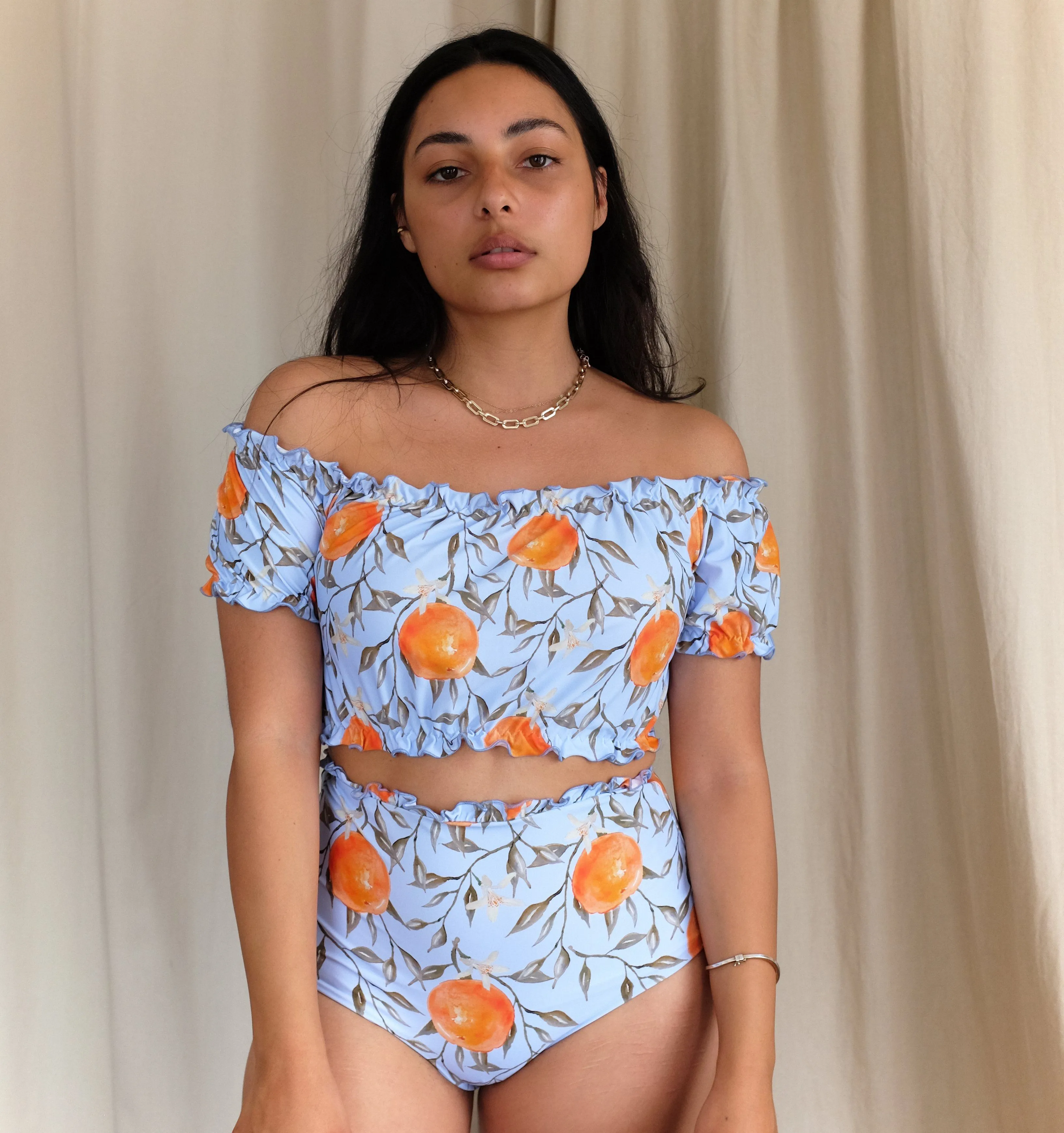 Cold shoulder bikini top [Orange Blossom]