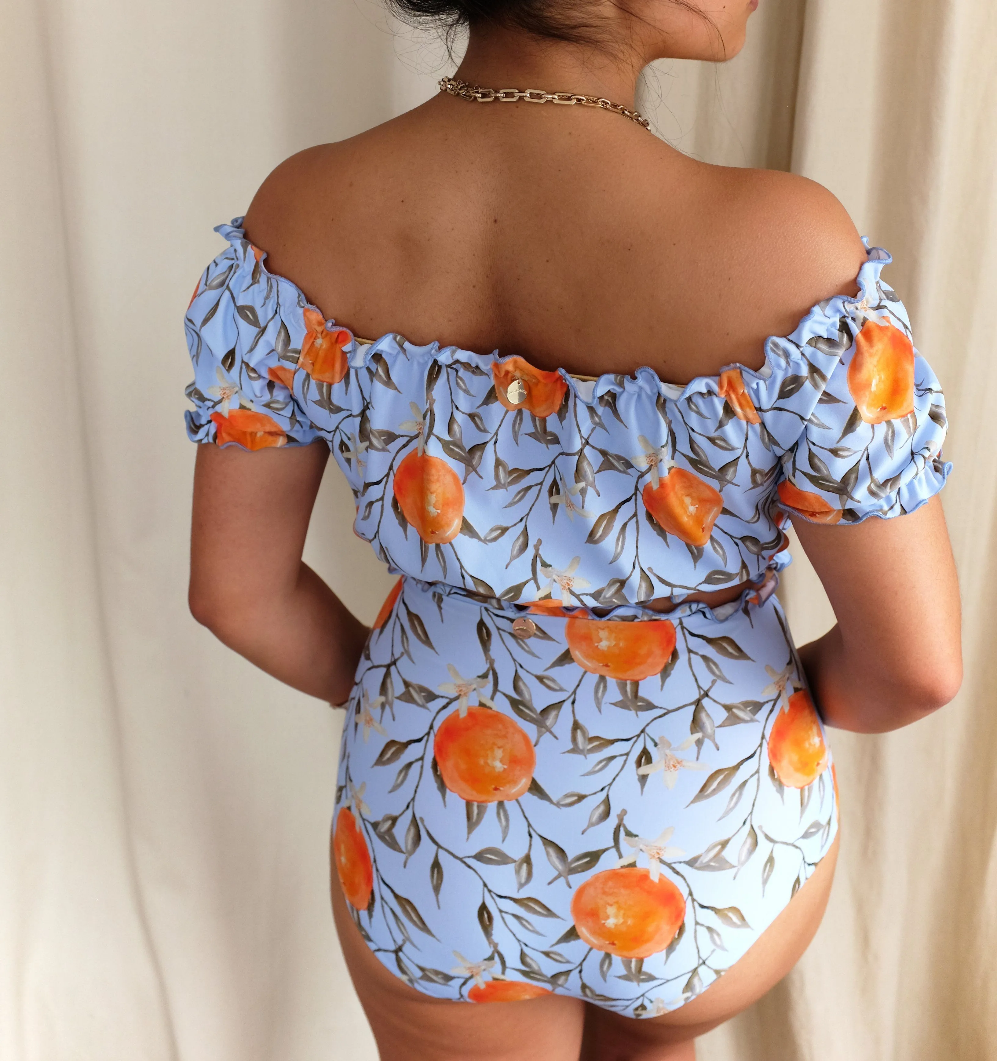 Cold shoulder bikini top [Orange Blossom]