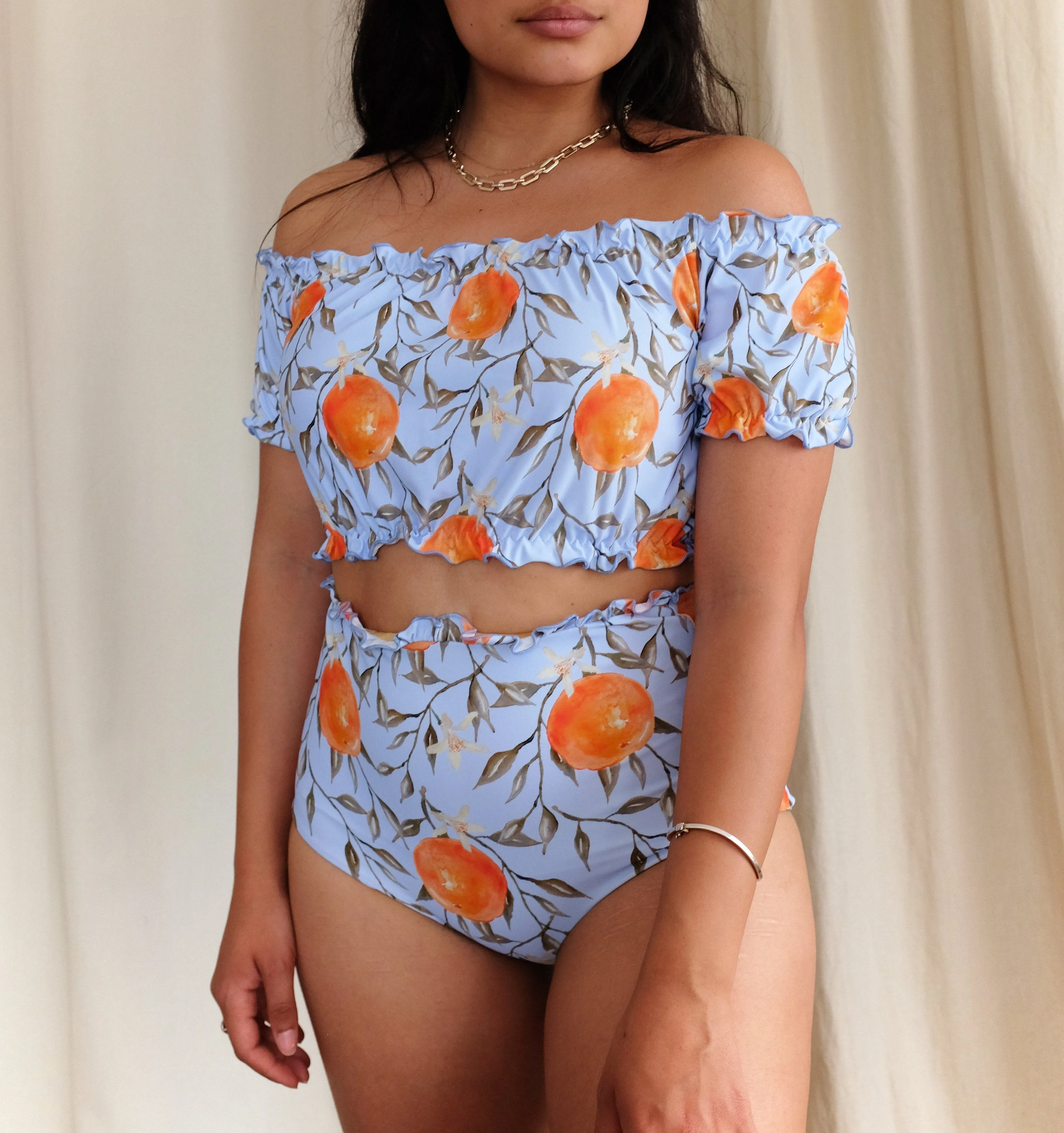 Cold shoulder bikini top [Orange Blossom]