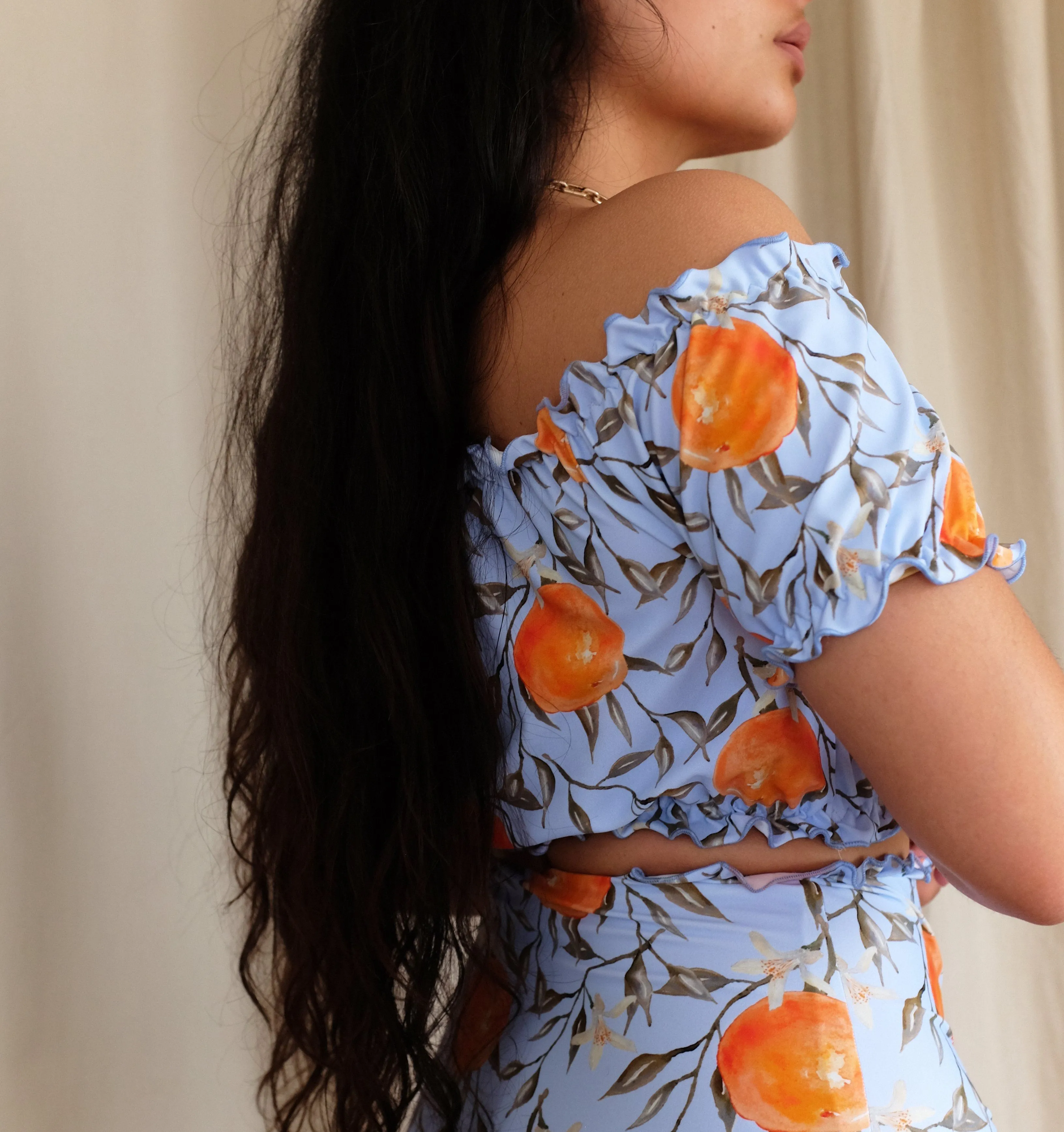 Cold shoulder bikini top [Orange Blossom]