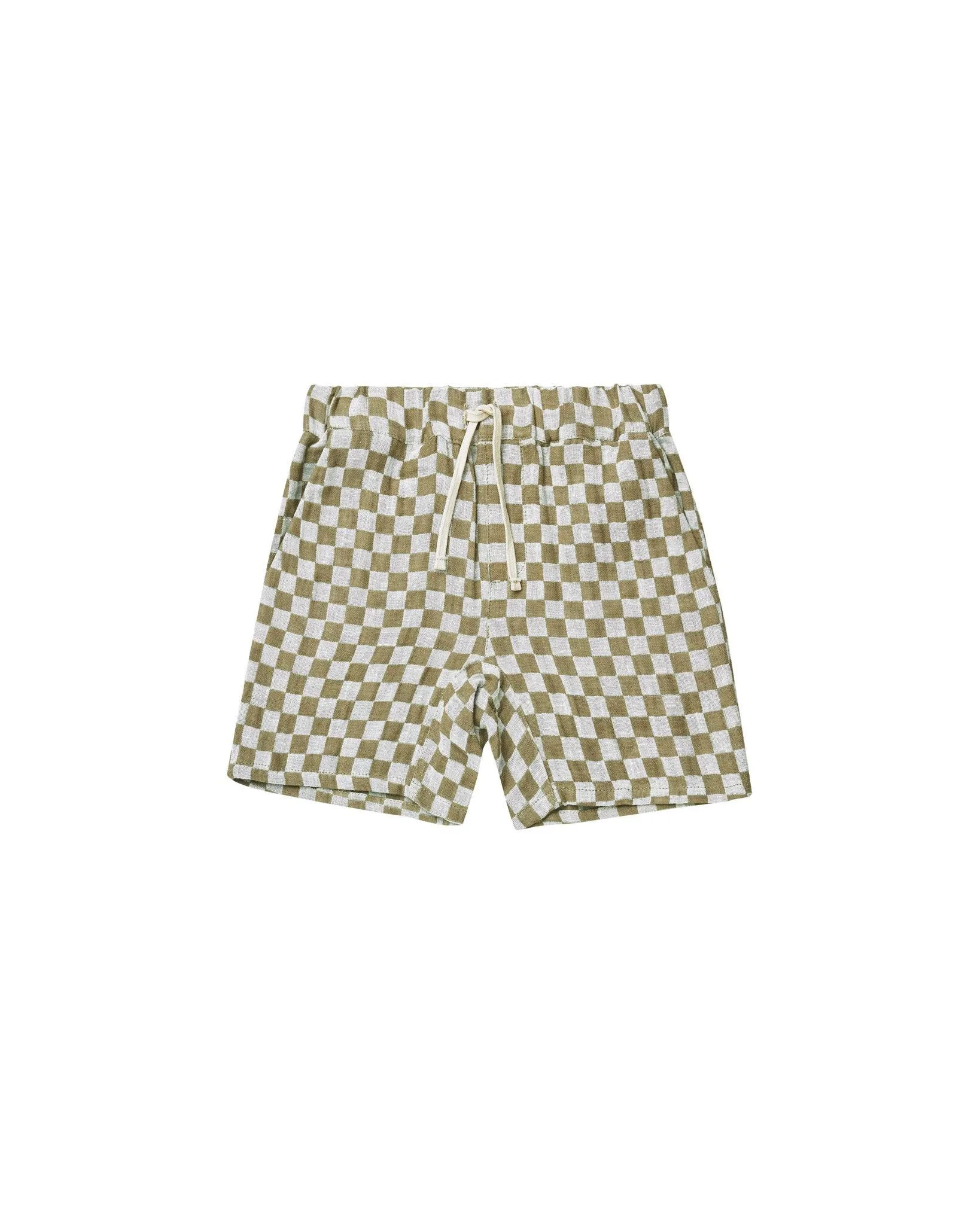 Cotton Bermuda Shorts | Olive Check | Rylee and Cru