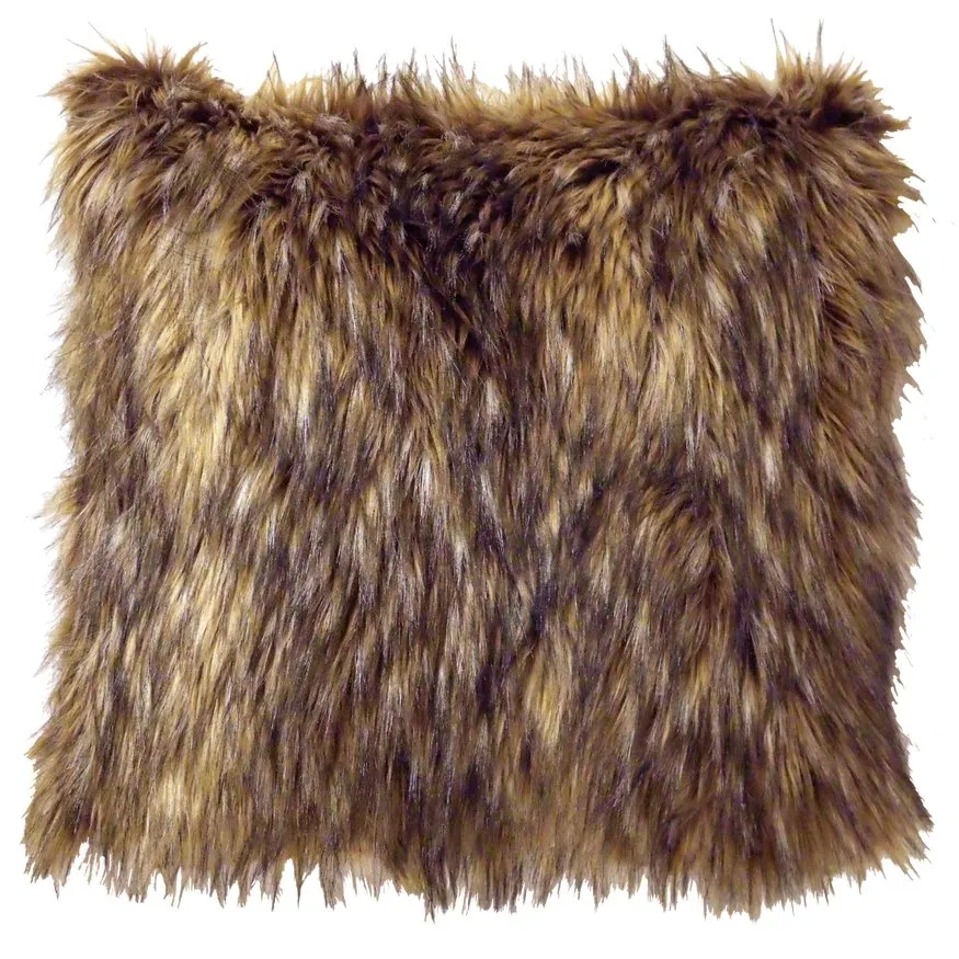 Coyote Faux Fur Square Pillow