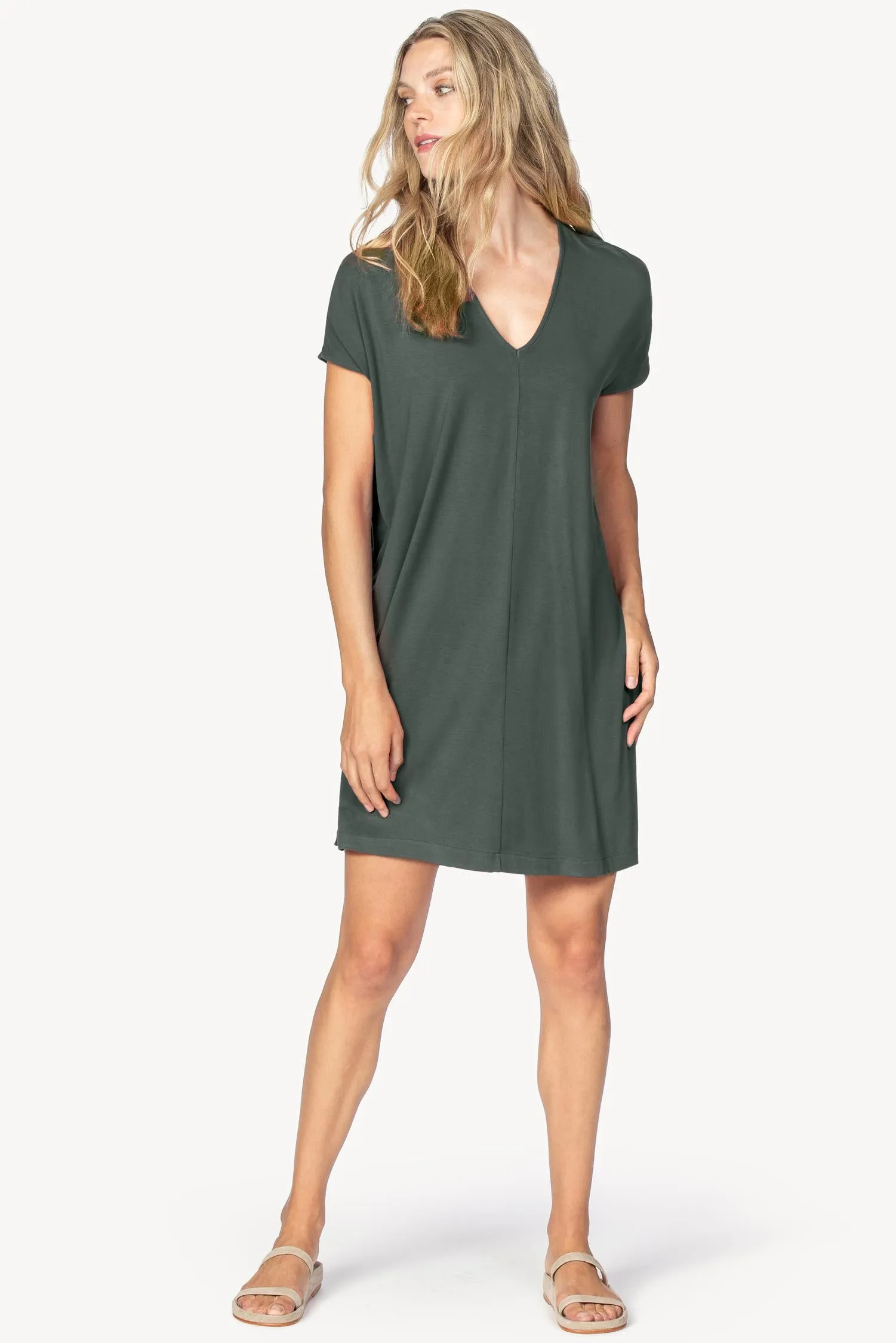 Double V-Neck Dress