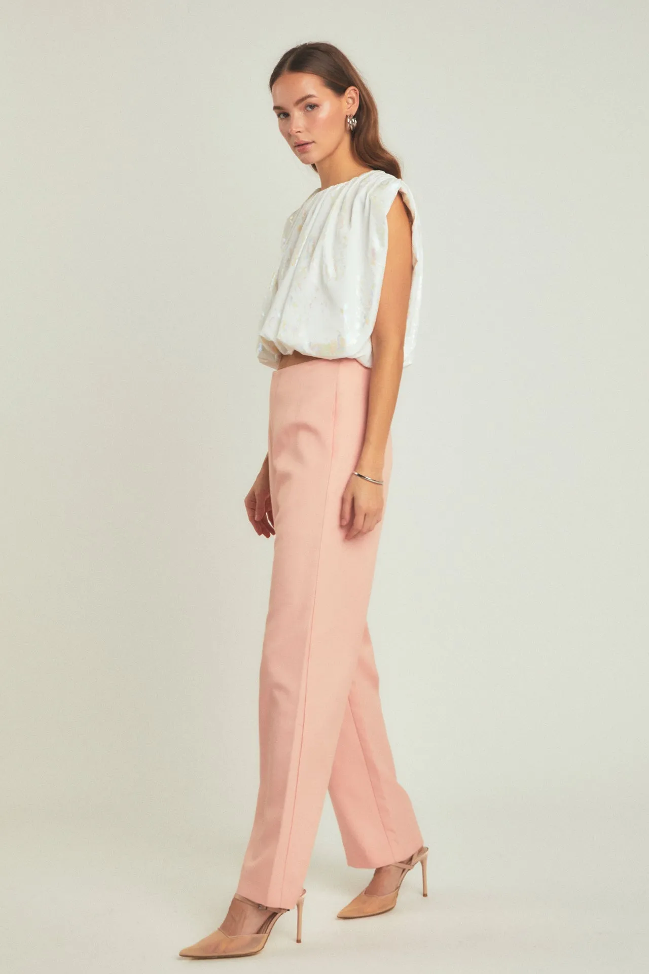 Endless Rose - Printed Foil Sleeveless Top
