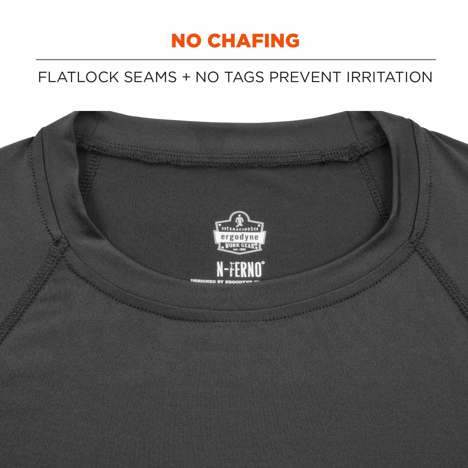 Ergodyne 40234 6436 L Black Long Sleeve Lightweight Base Layer Shirt