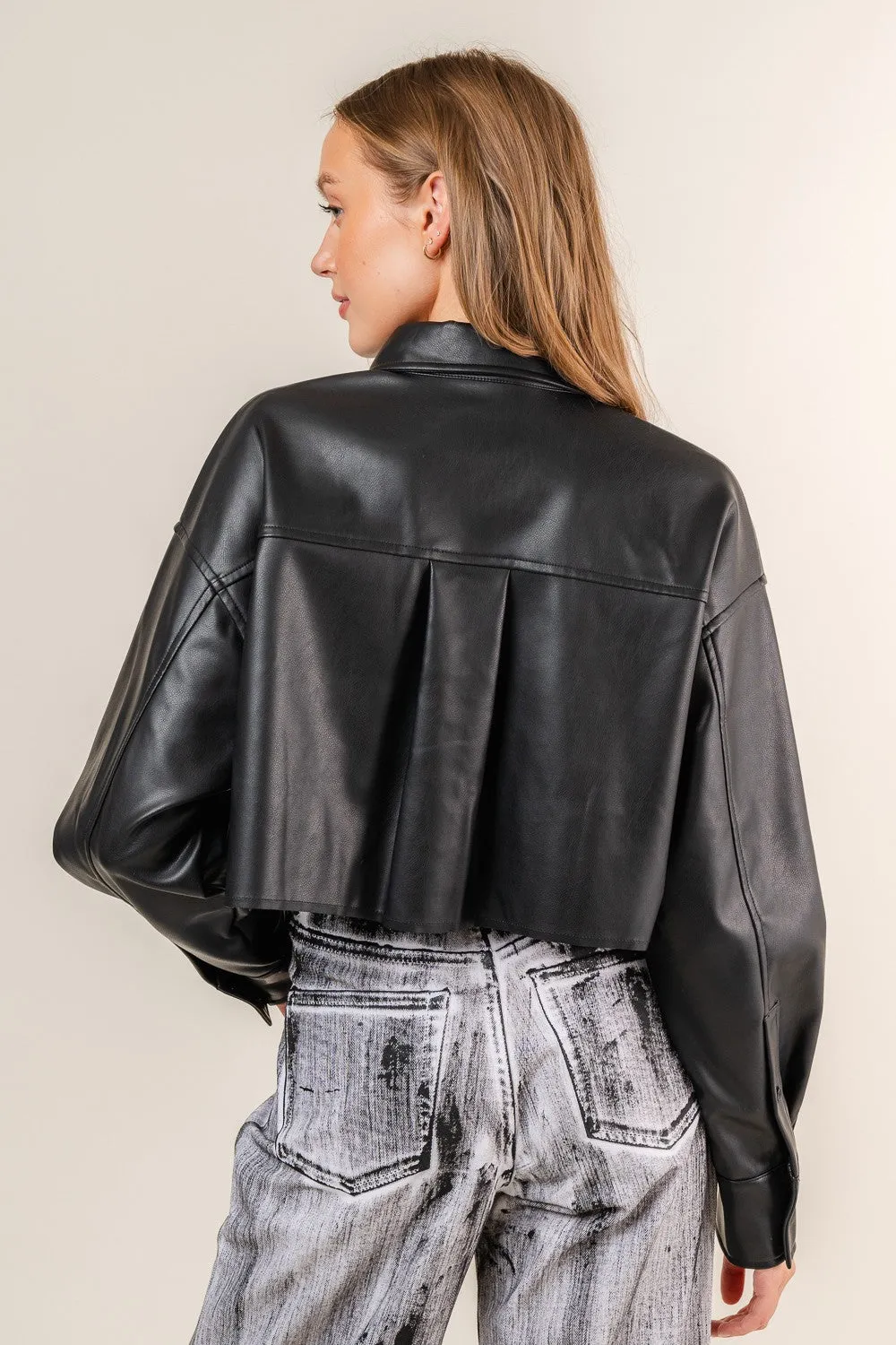 Fore Leather Cropped Shirt