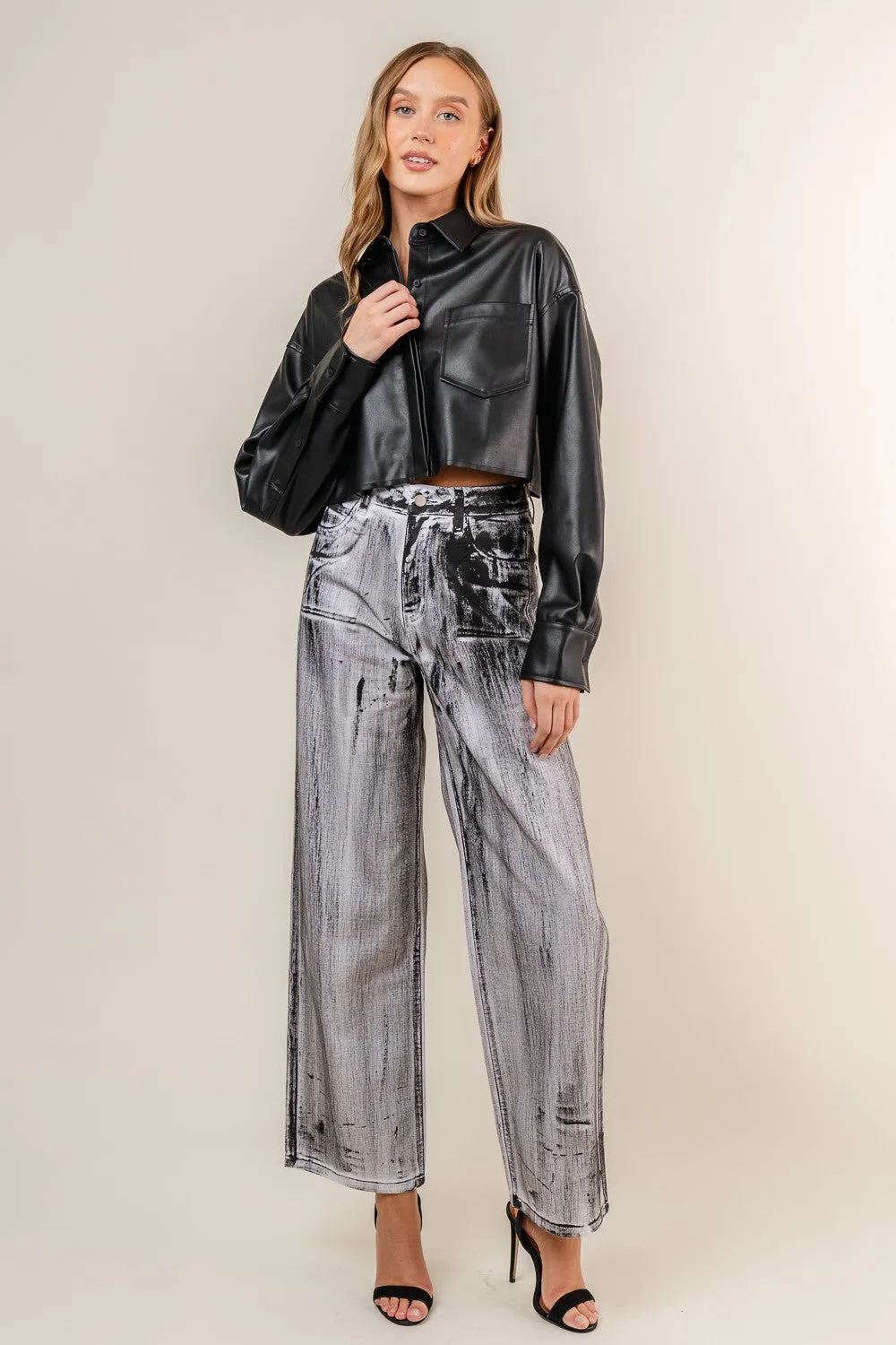 Fore Leather Cropped Shirt