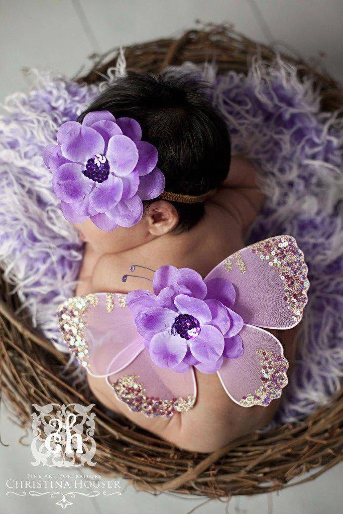 Frosted Purple Mongolian Faux Fur Photography Prop Rug Newborn Baby Toddler