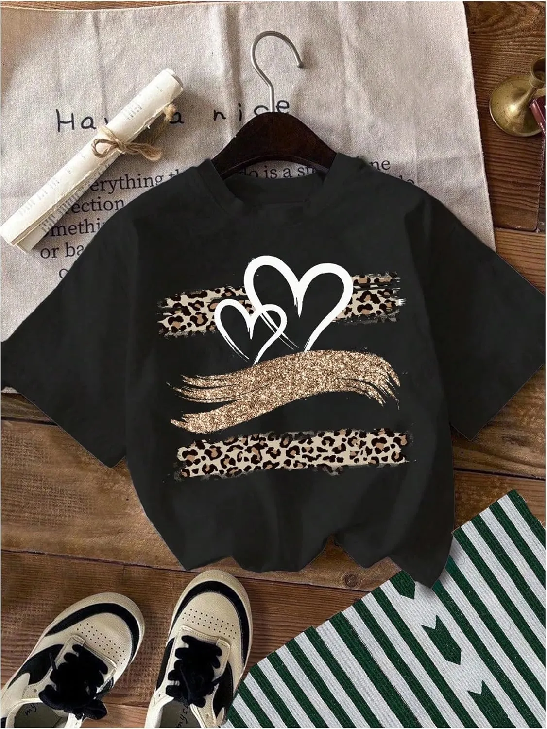 Girl's Bow Cherry Graphic Tees Short Sleeve Crewneck Cute T Shirts Tops for Teens Summer Tops