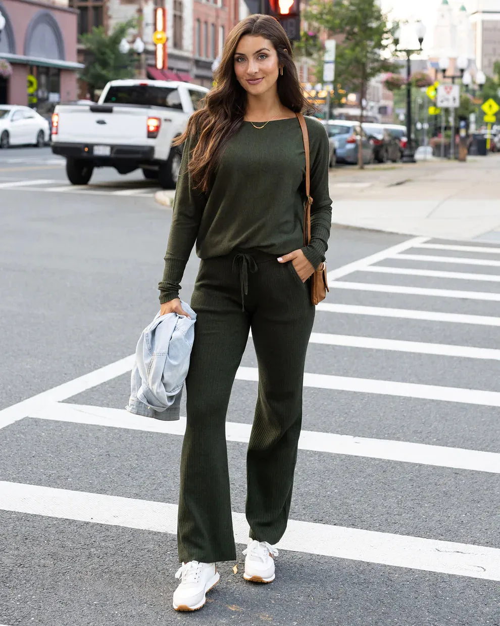 Grace & Lace Classic & Cozy Sweater - Winter Moss