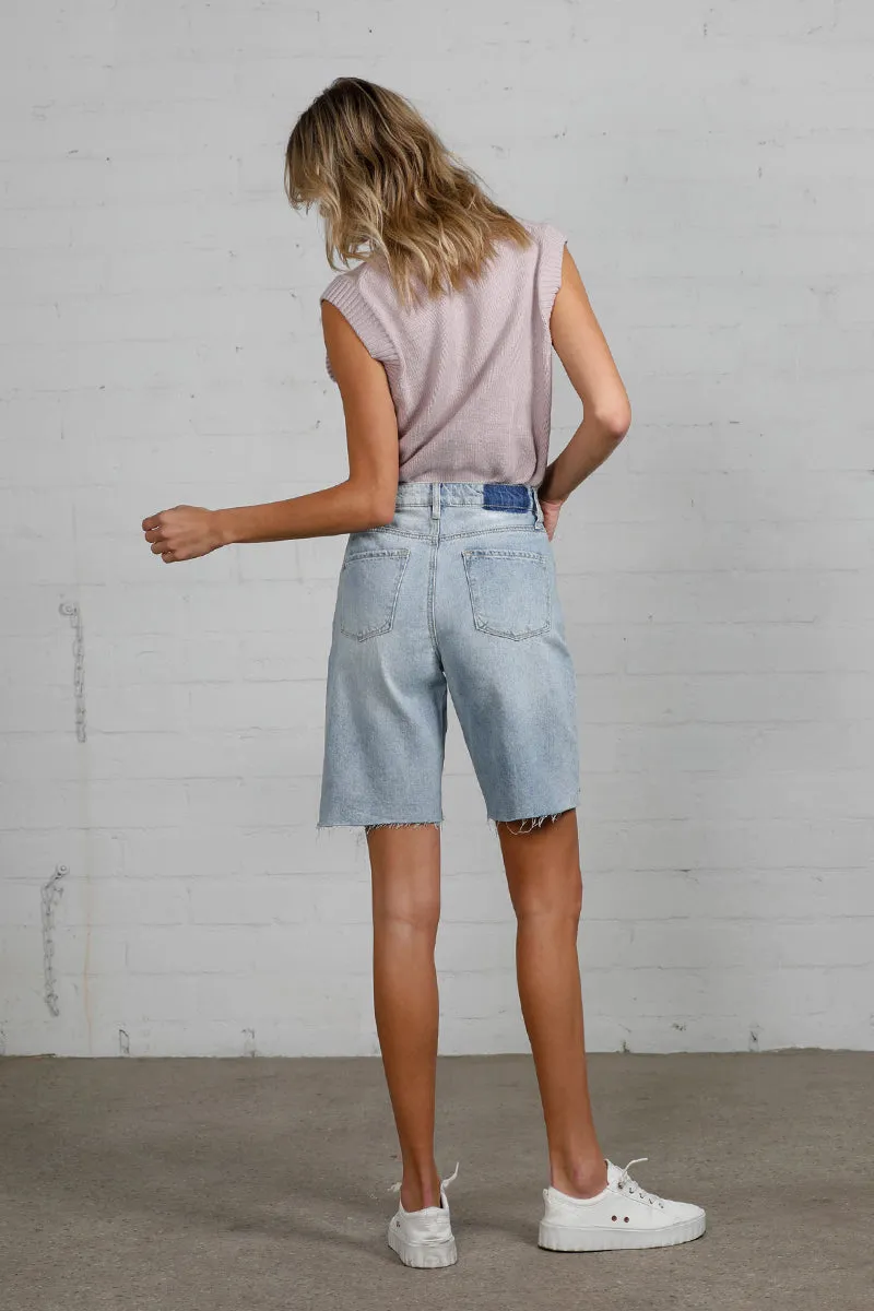 High Rise Relaxed Bermuda Shorts