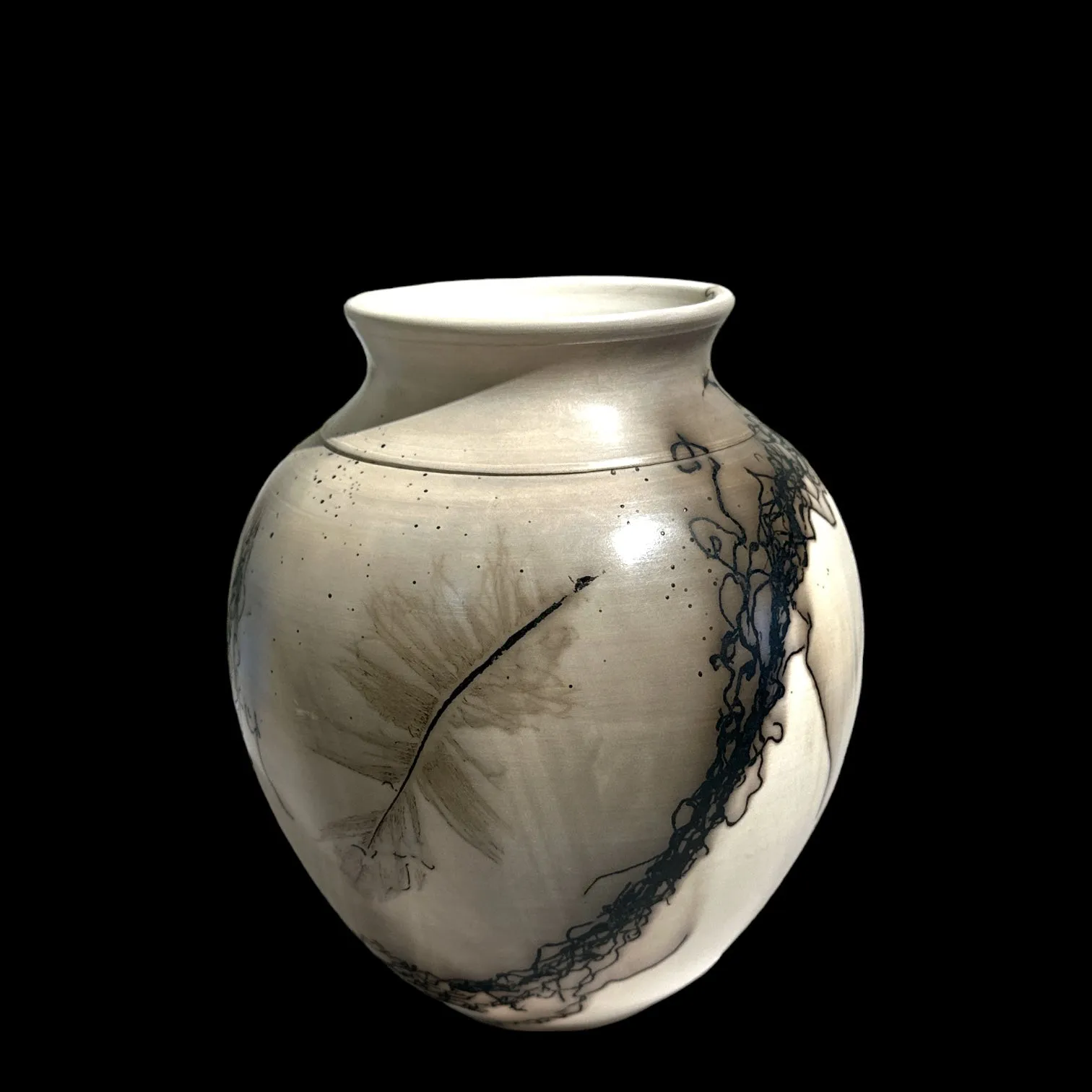 Horsehair and Feather Vase Collection by Jane Murray Smith