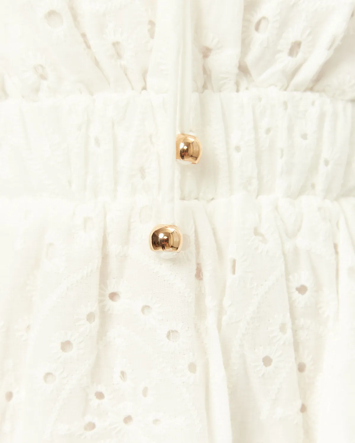 Iliana White Broderie Off Shoulder Mini Dress