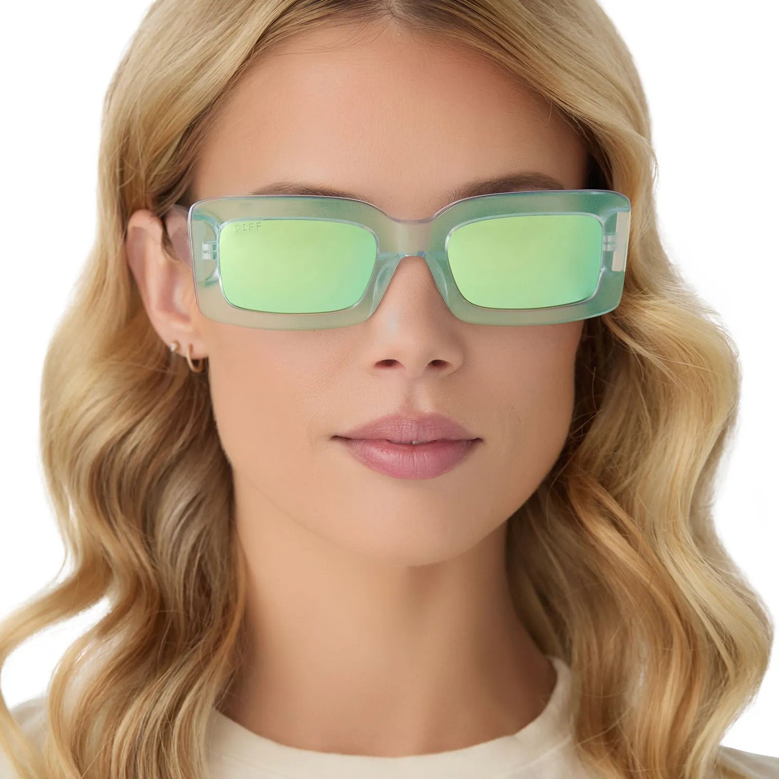 INDY - OPALESCENT TURQUOISE   TURQUOISE ICE MIRROR SUNGLASSES