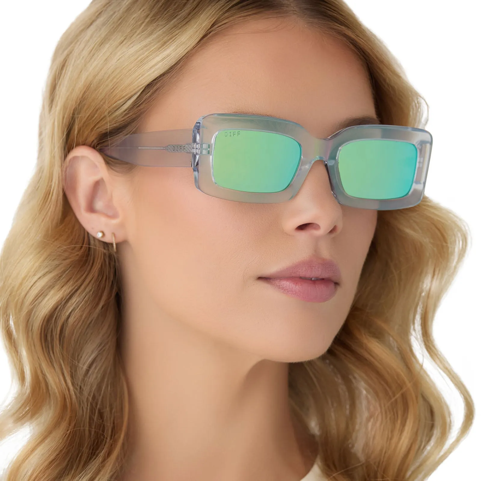 INDY - OPALESCENT TURQUOISE   TURQUOISE ICE MIRROR SUNGLASSES