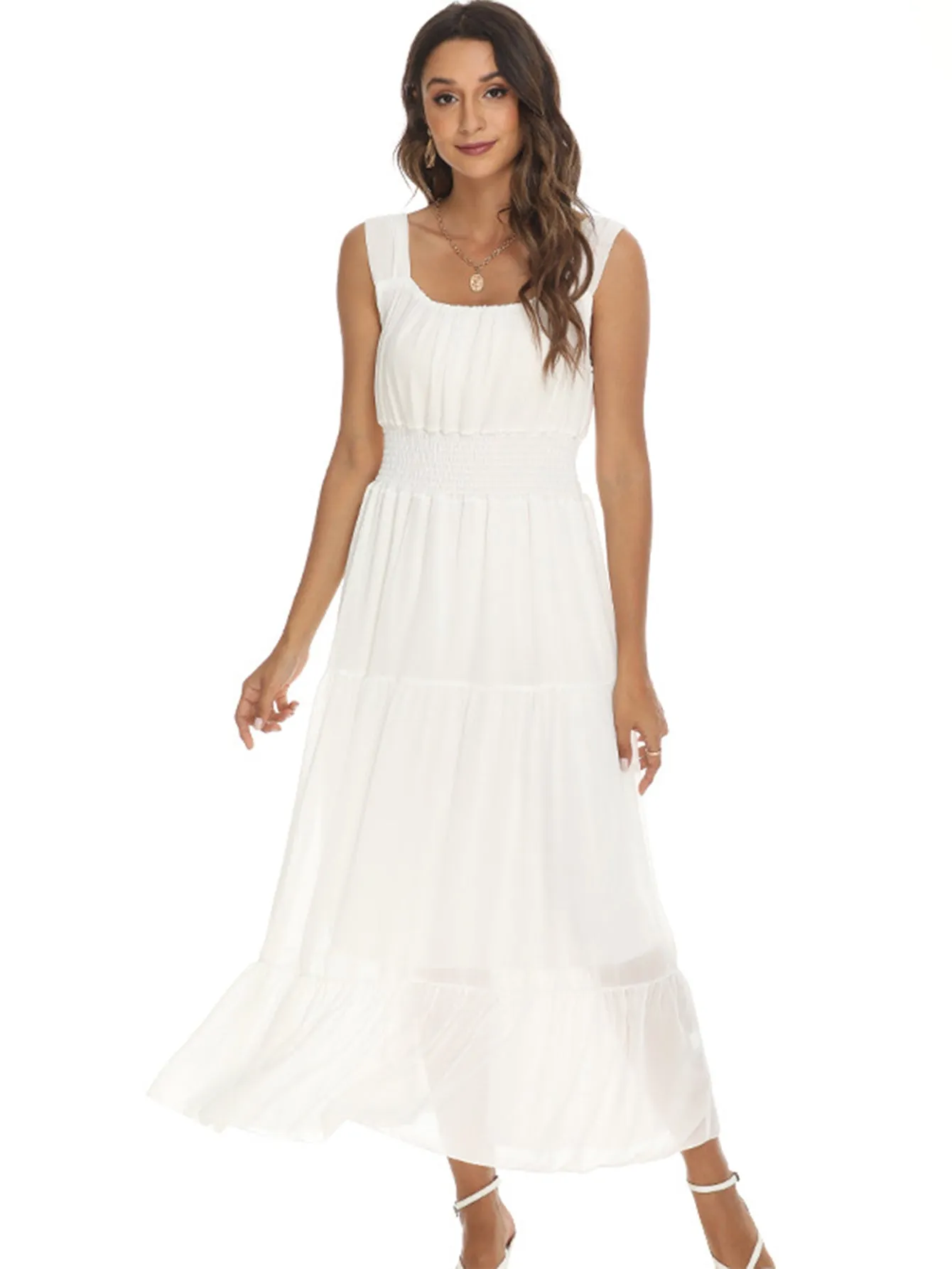 KittenAlarm - Smocked Waist Maxi Dress