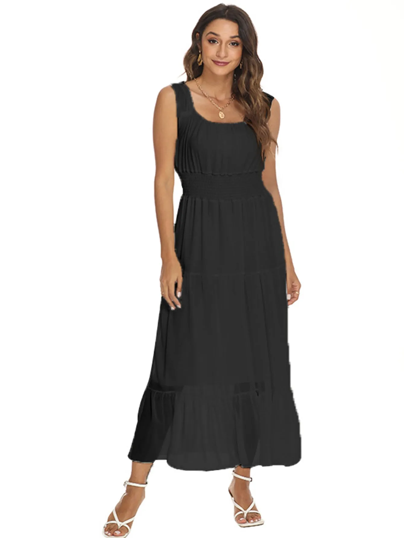 KittenAlarm - Smocked Waist Maxi Dress