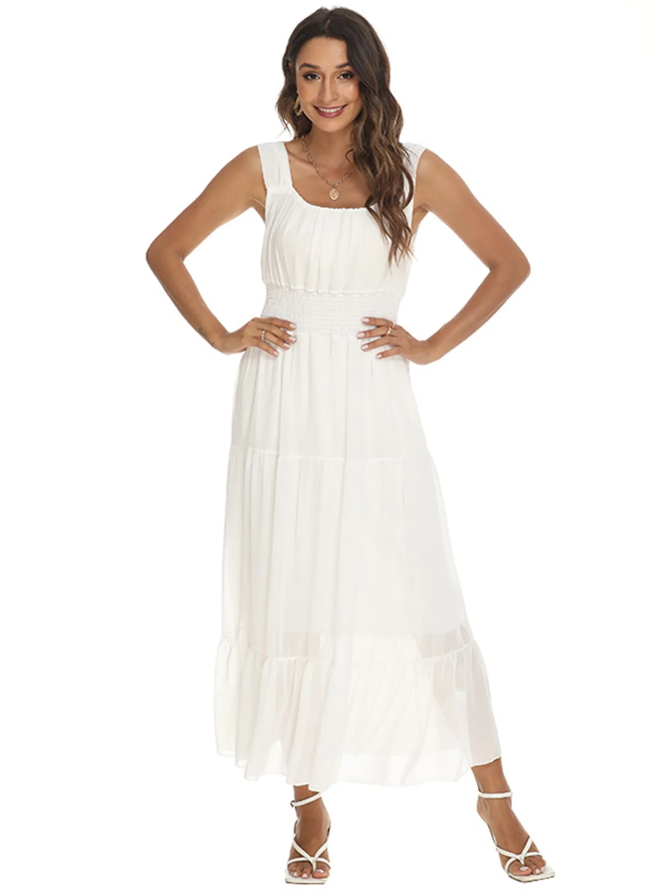 KittenAlarm - Smocked Waist Maxi Dress