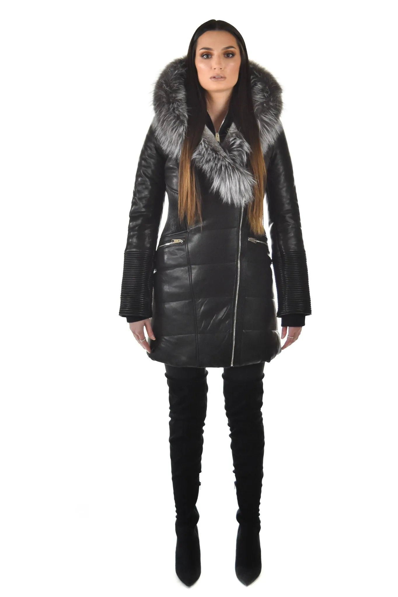 Kylie Silver Fox | Leather Sleeves