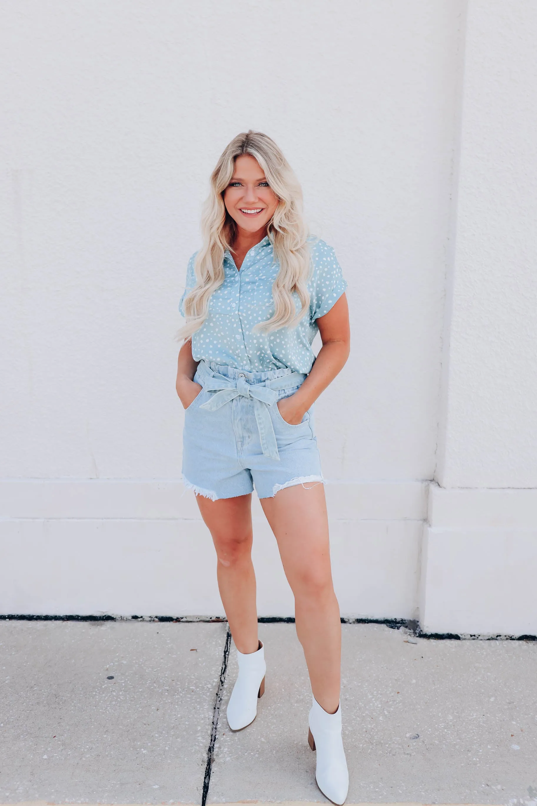 Madelyn Paperbag Denim Shorts