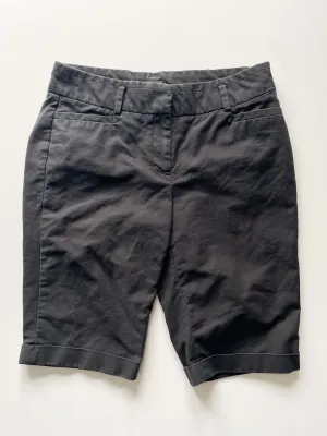MEXX Black Cotton Stretch Cuffed Bermuda Shorts - XS