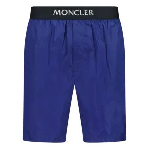 MONCLER TEXT LOGO SWIM SHORTS BLUE