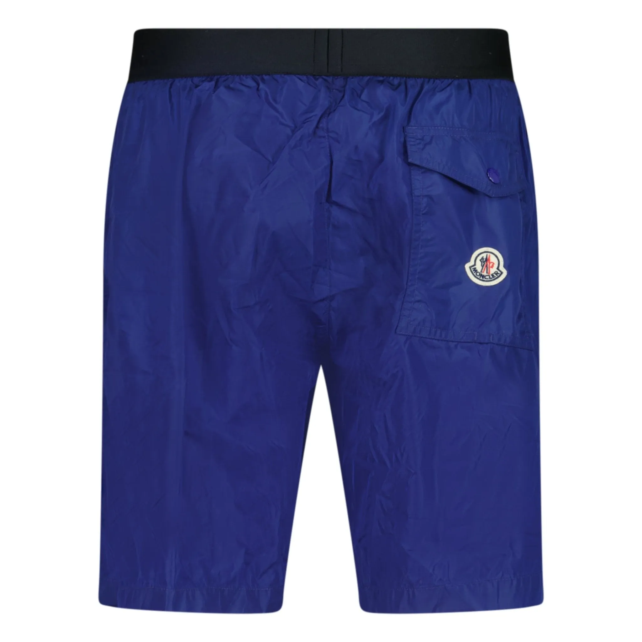 MONCLER TEXT LOGO SWIM SHORTS BLUE