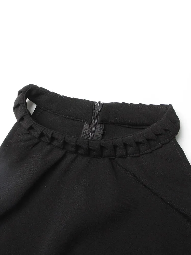 Off Shoulder Tank Tops For Women Halter Sleeveless Folds Summer Minimalist Vest Female Fashion Style Clothing