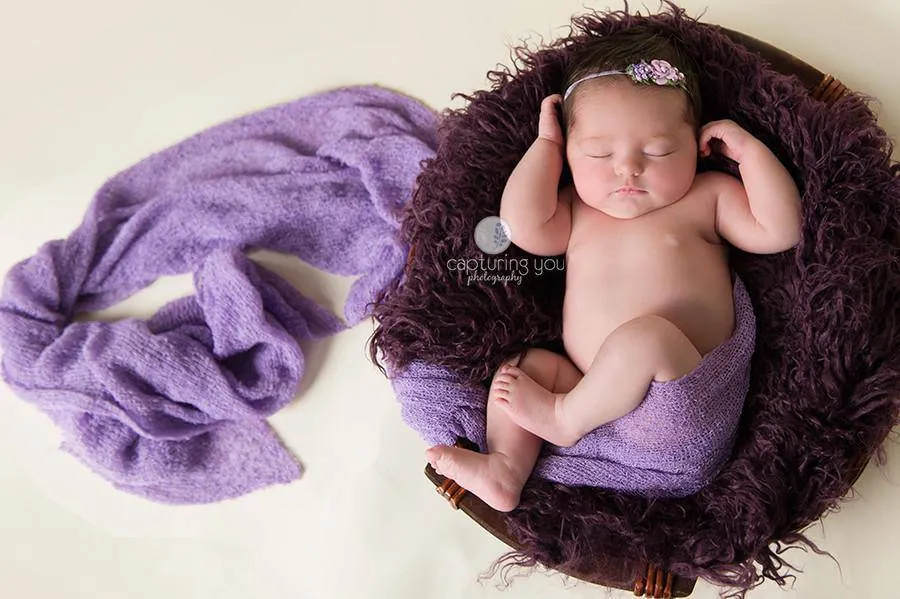 Plum Purple Curly Alpaca Faux Flokati Fur