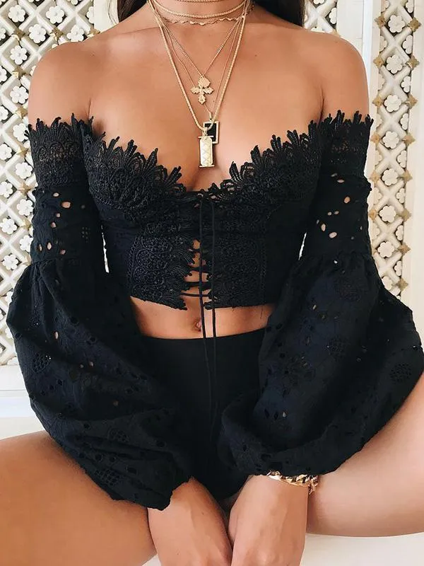 Princess Off Shoulder Puff Sleeves Blouses&shirts Tops