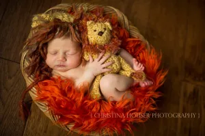 Pumpkin Orange Mongolian Faux Fur Photography Prop