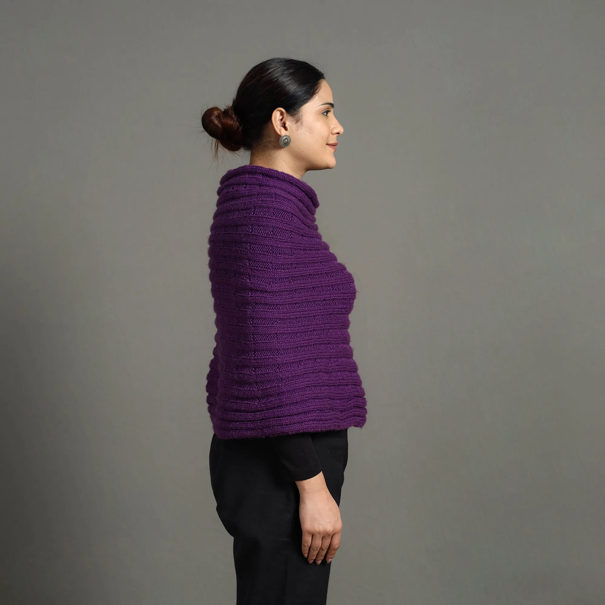 Purple - Kumaun Hand Knitted Woolen Cowl 131