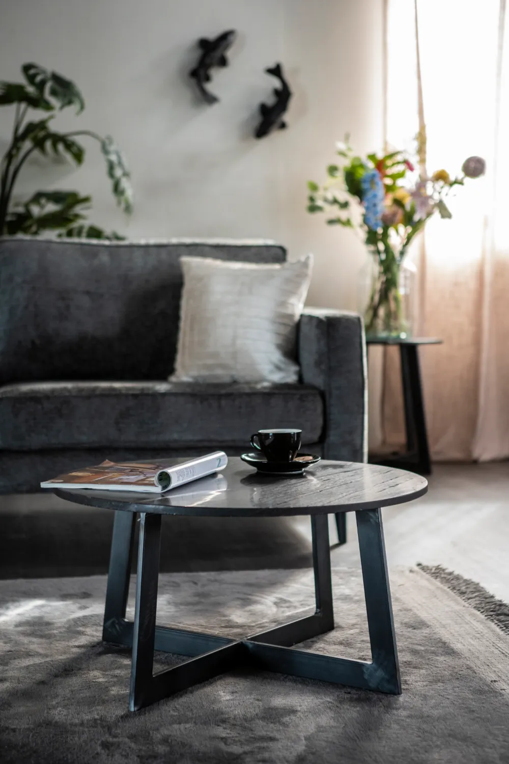 Round Black Marble Coffee Table (L) | By-Boo Major