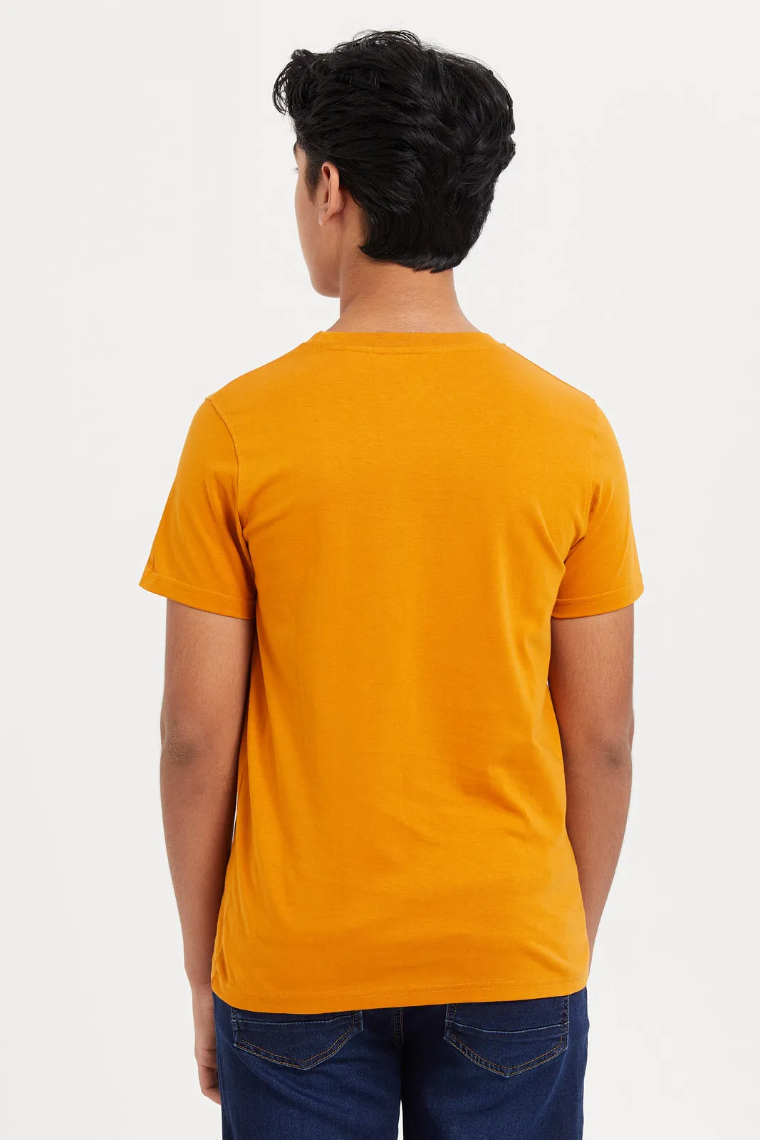 Senior Boys Mustard Superman T-Shirt