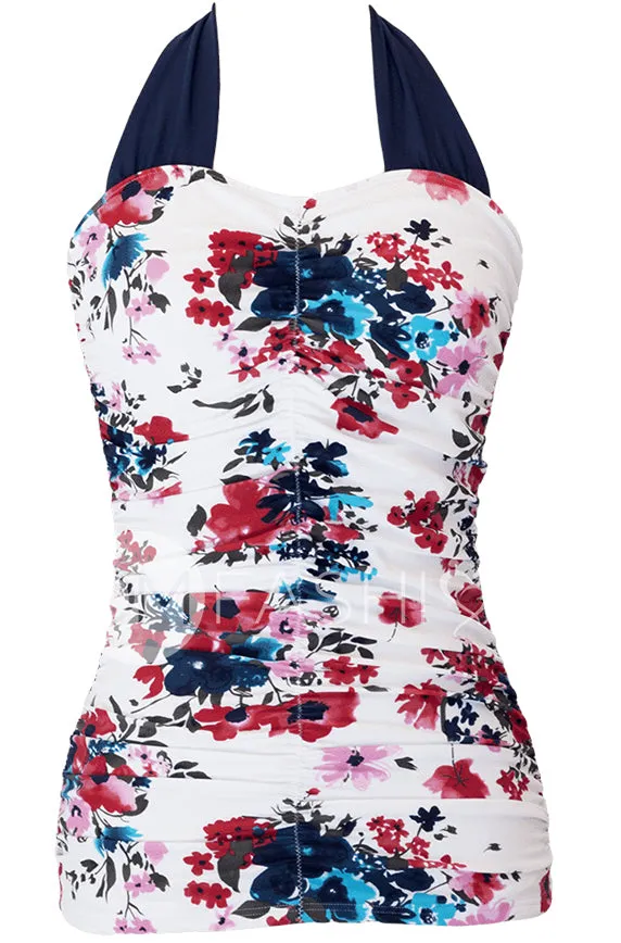 Shirred Halter Top - Abstract Floral - FINAL SALE - FINAL FEW