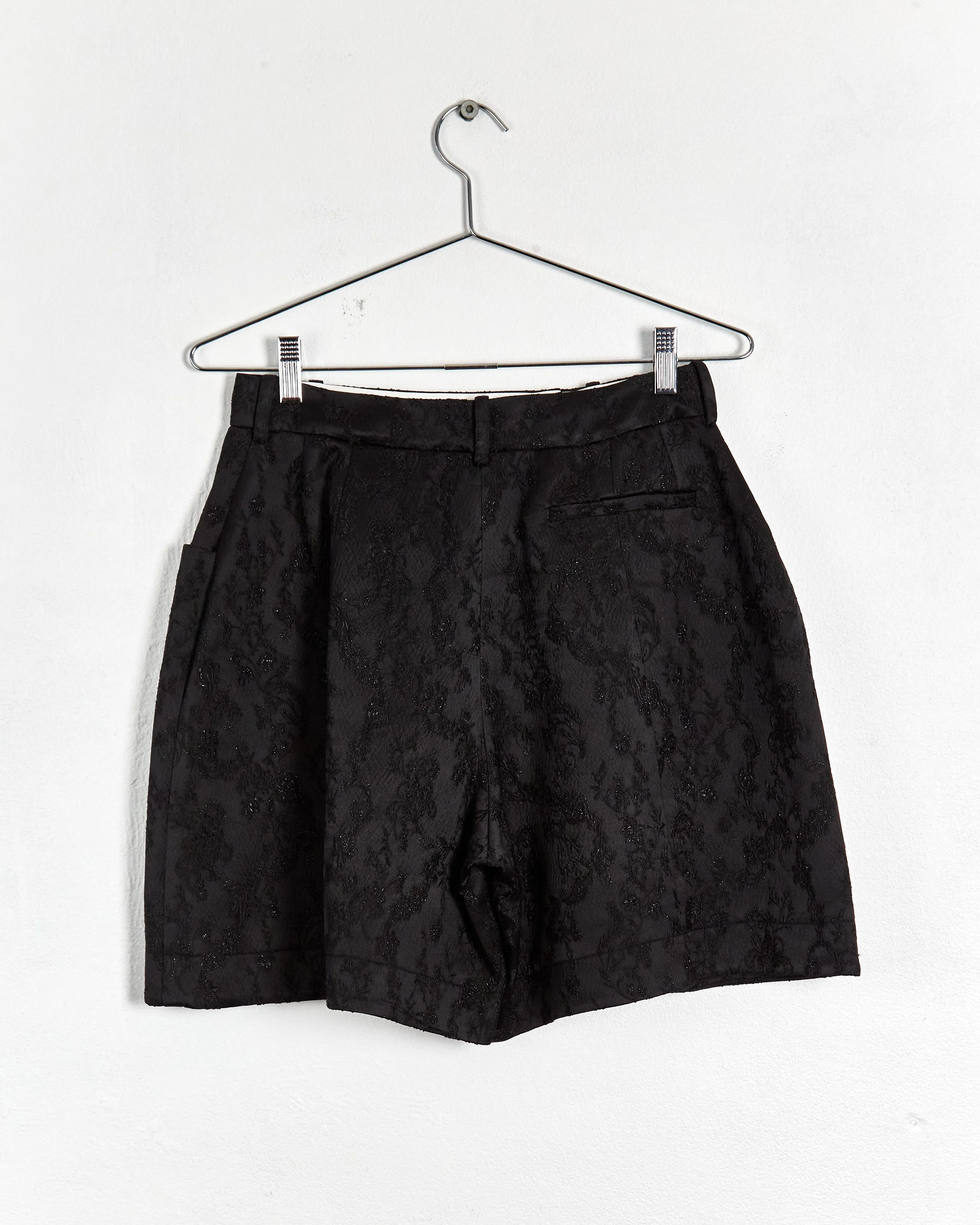 Simone Rocha jacquard wide leg shorts, black, 6