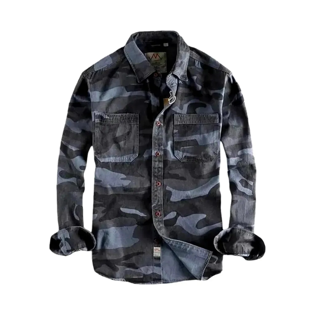 Slim fit men's denim shirt
