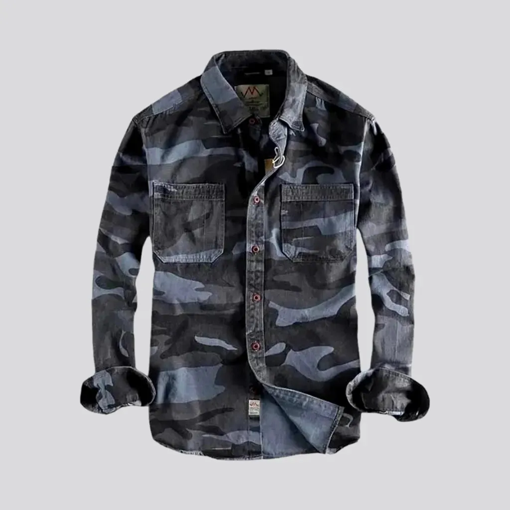 Slim fit men's denim shirt